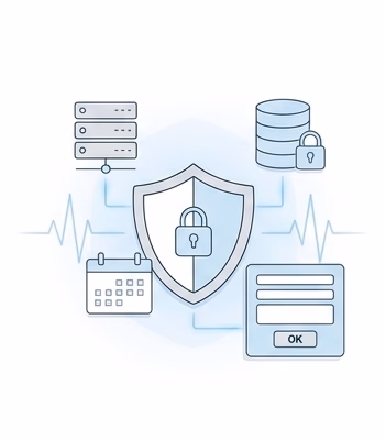 Layout of a website care plan with monthly maintenance tasks and performance monitoring.