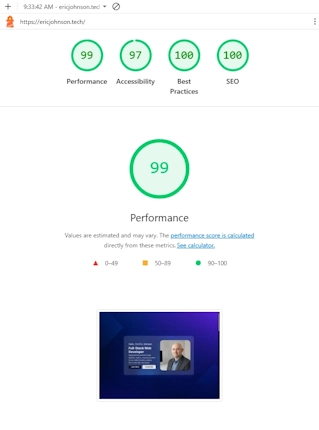 ericjohnson.tech Lighthouse Desktop Performance Report